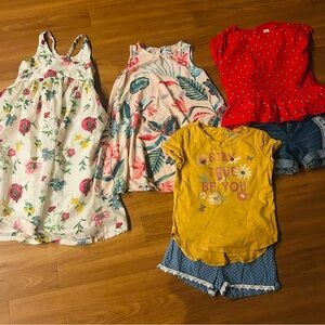 4 spring summer dresses short sets gap old navy Oshkosh sz 5T outfits